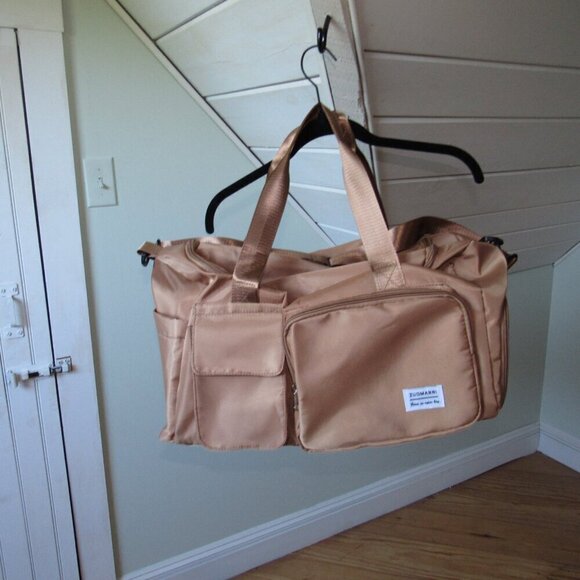 Beige Zuomanni Duffle Bag Multiple Pockets Shoe Compartment - Picture 11 of 11